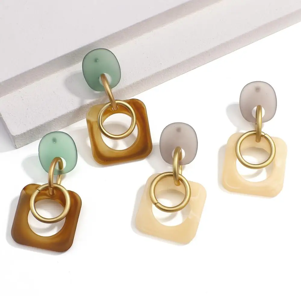 Lifefontier Translucent Acrylic Geometric Square Drop Earrings for Women Fashion Matte gold Color Metal Earrings Female Jewelry
Lifefontier Translucent Acrylic Geometric Square Drop Earrings for Women Fashion Matte gold Color Metal Earrings Female Jewelry