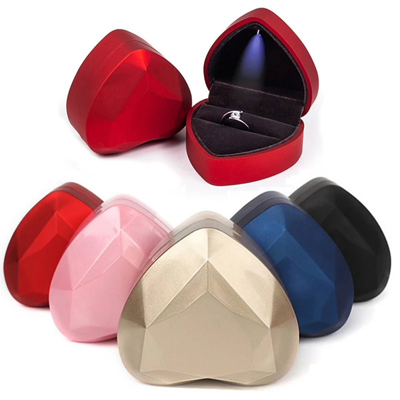 Velvet Heart Shaped Jewelry Box For Wedding Party Ring Container 6 Colors Ring Holder LED Lamp Bead Necklace Pendant Display Box
Velvet Heart Shaped Jewelry Box For Wedding Party Ring Container 6 Colors Ring Holder LED Lamp Bead Necklace Pendant Display Box