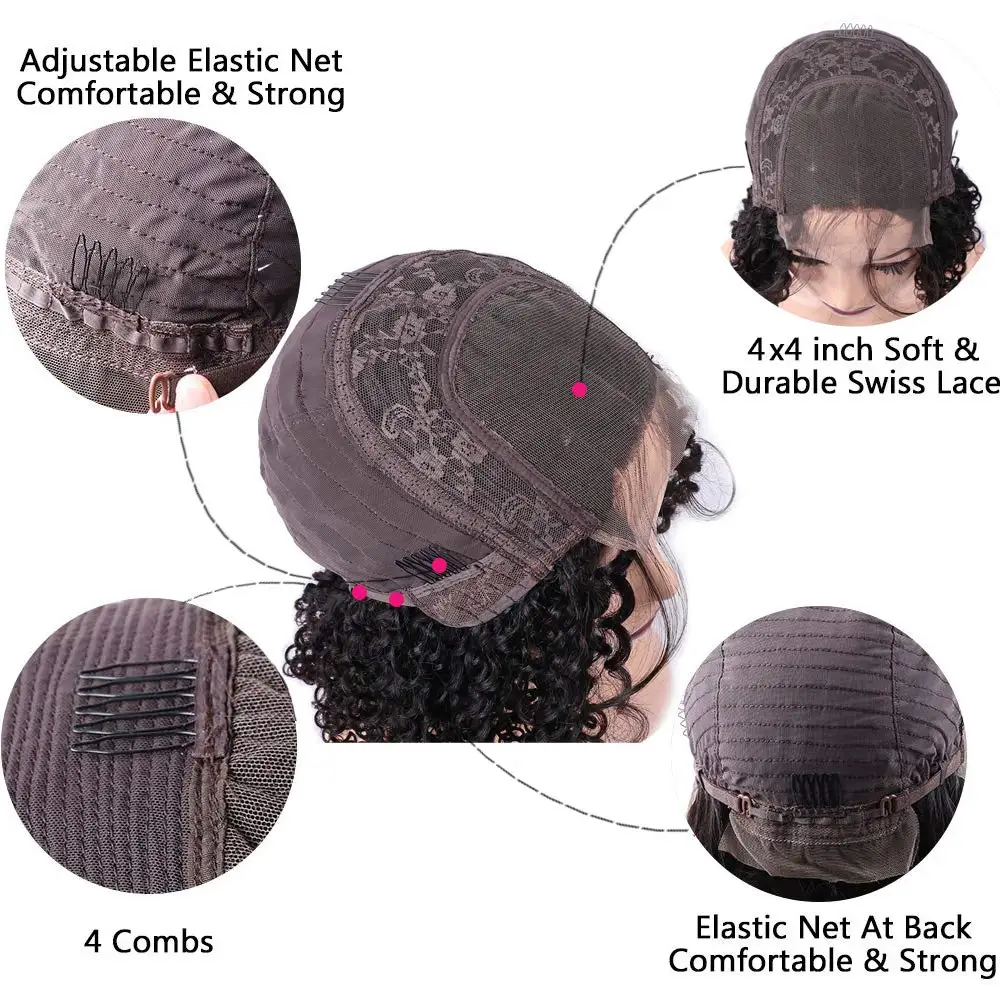 VLWIGS Short Bob Curly 4x4 Lace Front Human Hair Wigs Brazilian Straight Pre Plucked Hairline Bleached Knots With Baby Hair RY05
VLWIGS Short Bob Curly 4x4 Lace Front Human Hair Wigs Brazilian Straight Pre Plucked Hairline Bleached Knots With Baby Hair RY05