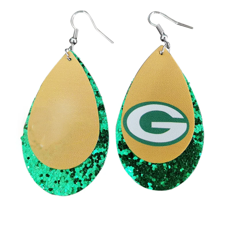 Glitter Stock Packers Football Fans Faux Leather Earrings Double Layer Lightweight Teardrop Earrings Cерьги Accept Making Order
Glitter Stock Packers Football Fans Faux Leather Earrings Double Layer Lightweight Teardrop Earrings Cерьги Accept Making Order
