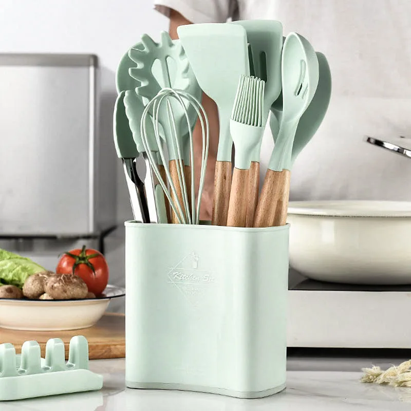 2021 12pcs Silicone Kitchen Cooking Utensil Set with Storage Bucket Nonstick Cookware BPA Free Non-Toxic Kitchen Cooking Tools
2021 12pcs Silicone Kitchen Cooking Utensil Set with Storage Bucket Nonstick Cookware BPA Free Non-Toxic Kitchen Cooking Tools