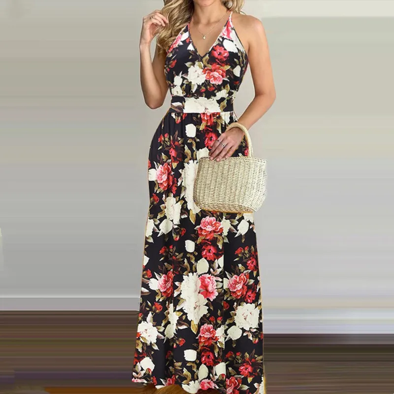 Sexy lady Dress 2021 Summer New Sleeveless V-Neck Bohemian Floral Dress Women's Clothing Fashion High Waist Long Dress Vestidos
Sexy lady Dress 2021 Summer New Sleeveless V-Neck Bohemian Floral Dress Women's Clothing Fashion High Waist Long Dress Vestidos