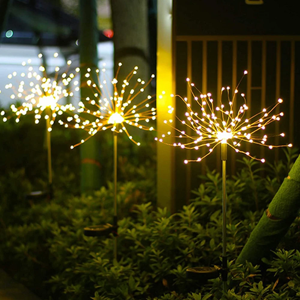 Solar Powered Outdoor Grass Globe Dandelion Fireworks Lamp Flash String 90 /120/150 LED For Garden Lawn Landscape Holiday Light
Solar Powered Outdoor Grass Globe Dandelion Fireworks Lamp Flash String 90 /120/150 LED For Garden Lawn Landscape Holiday Light