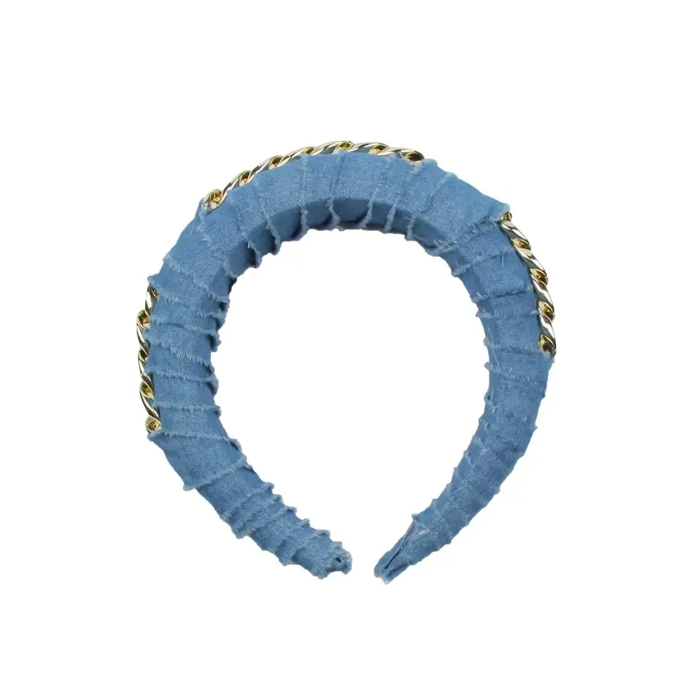 European fashion hot sale new denim headband 2020 latest personality style metal luxury headband female headwear wholesale
European fashion hot sale new denim headband 2020 latest personality style metal luxury headband female headwear wholesale