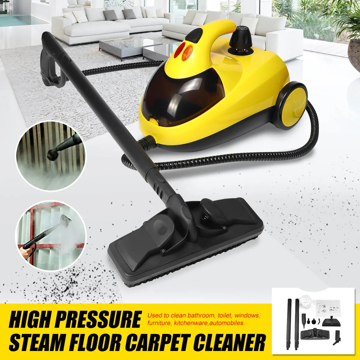 1800W Multifunctional Steam Cleaner Portable High Pressure Vacuum Cleaning High Tempreture Sterilizer Machine for Home Car
1800W Multifunctional Steam Cleaner Portable High Pressure Vacuum Cleaning High Tempreture Sterilizer Machine for Home Car