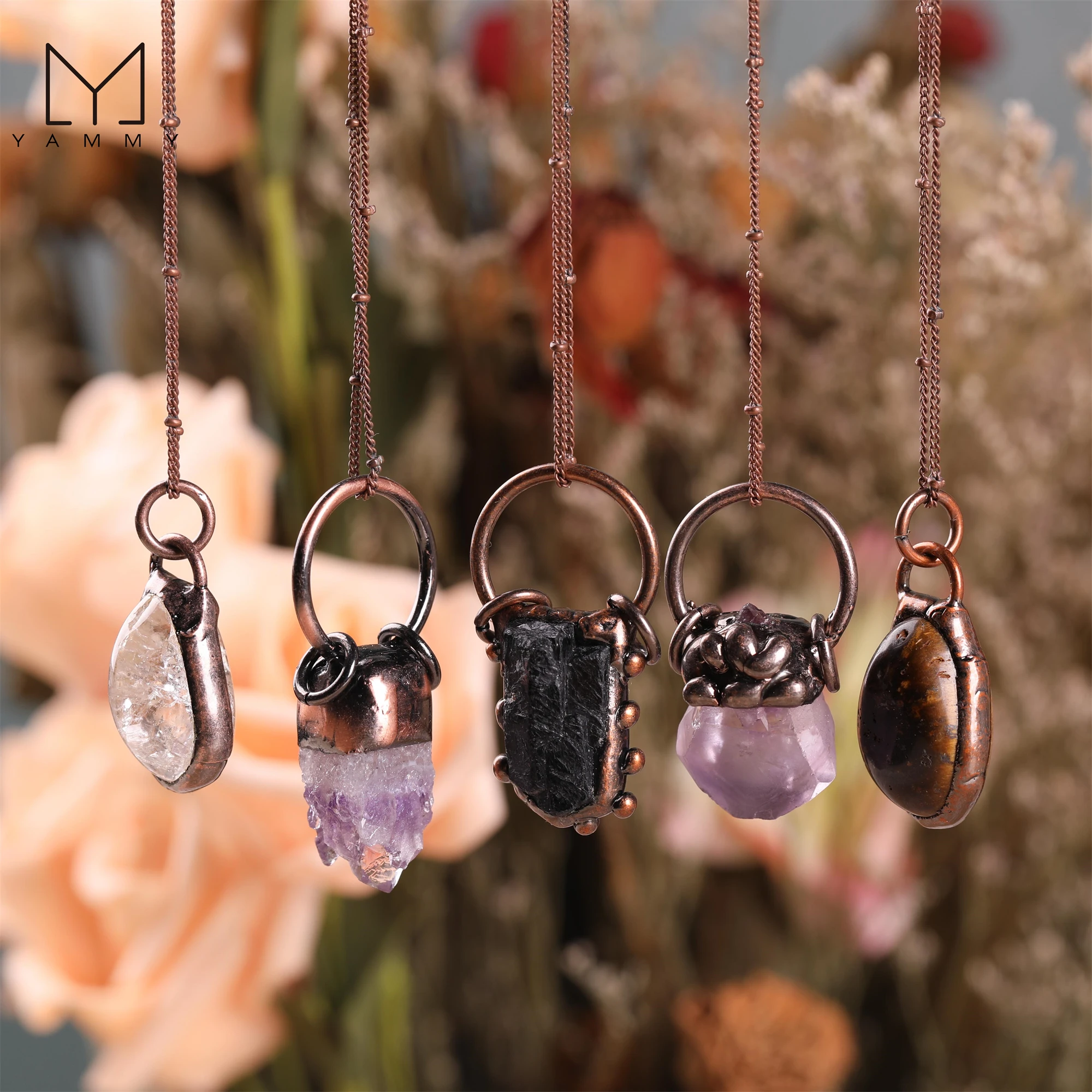 Yammy Natural White Quartz Amethyst Antique Brass Style Pendant, Tiger Eye Purple Crystal Necklace Jewelry Family Gift
Yammy Natural White Quartz Amethyst Antique Brass Style Pendant, Tiger Eye Purple Crystal Necklace Jewelry Family Gift