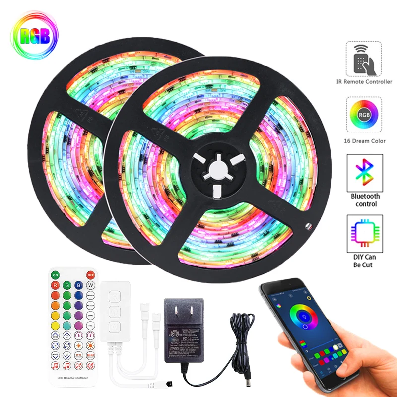 LED Strip Lights Bluetooth Controller Flexible RGB 5050 Dream Color BackLight Lamp Night light Luminous String For Bedroom
LED Strip Lights Bluetooth Controller Flexible RGB 5050 Dream Color BackLight Lamp Night light Luminous String For Bedroom