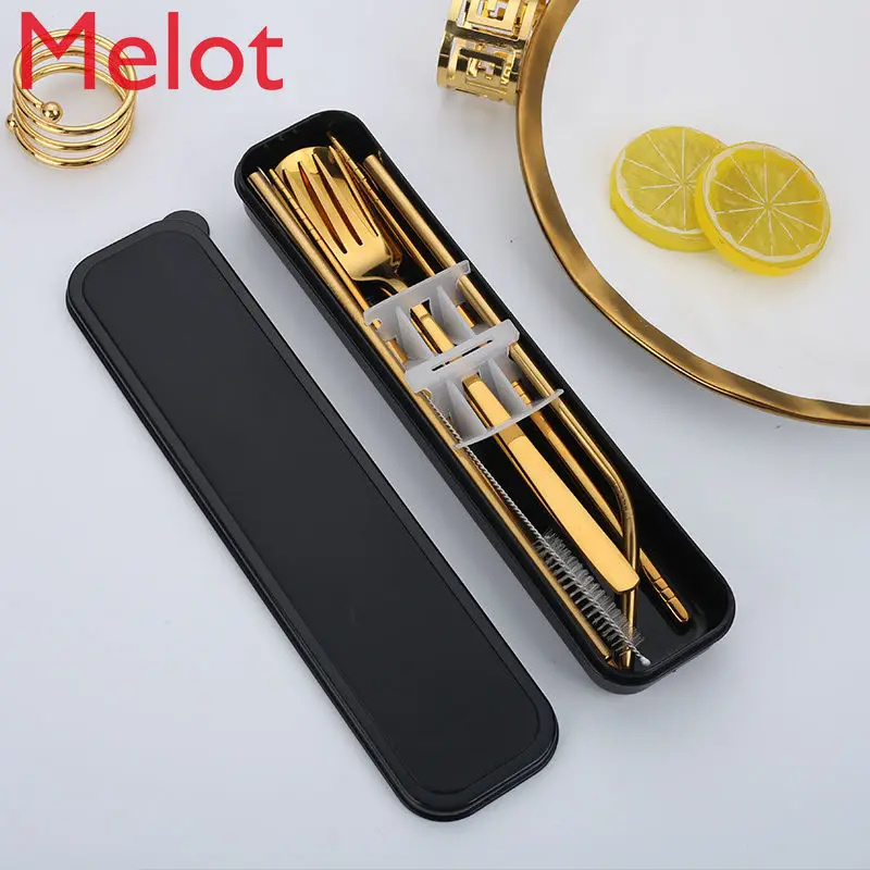 Luxury Modern Stainless Steel Portable Tableware Box Spoon Chopsticks Set Household High-End Long Chopsticks Straw
Luxury Modern Stainless Steel Portable Tableware Box Spoon Chopsticks Set Household High-End Long Chopsticks Straw
