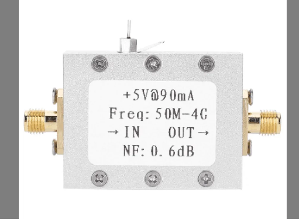 Ultra Low Noise NF = 0.6dB High Linearity 0.05-4g Broadband Amplifier LNA Input as Low as - 110dbm
Ultra Low Noise NF = 0.6dB High Linearity 0.05-4g Broadband Amplifier LNA Input as Low as - 110dbm