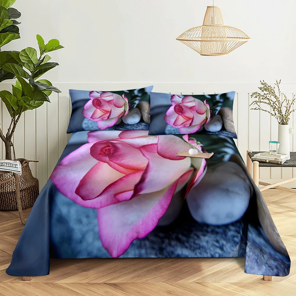 Pink Rose Bed Sheet Set Digital Printing Green Flower Bed Flat Sheet With Pillowcase Bed Linen King Twin Queen Size Bedclothes
Pink Rose Bed Sheet Set Digital Printing Green Flower Bed Flat Sheet With Pillowcase Bed Linen King Twin Queen Size Bedclothes