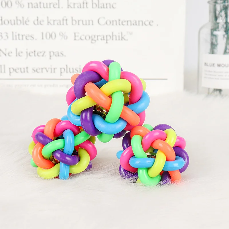 Cat Dog Pet Toy Ball Colorful Bell Woven Ball Funny Pet Interactive Training Toy Bell Ball Rainbow Rubber Pet Supplies
Cat Dog Pet Toy Ball Colorful Bell Woven Ball Funny Pet Interactive Training Toy Bell Ball Rainbow Rubber Pet Supplies