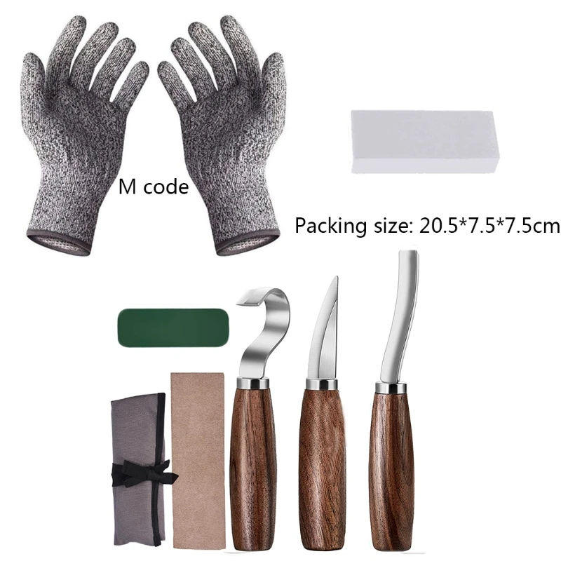 6pcs Wood Carving Tools Set DIY Art Craft Hand Chisel Hook Knife Woodworking Spoon Sculptural Whetstone Gloves
6pcs Wood Carving Tools Set DIY Art Craft Hand Chisel Hook Knife Woodworking Spoon Sculptural Whetstone Gloves