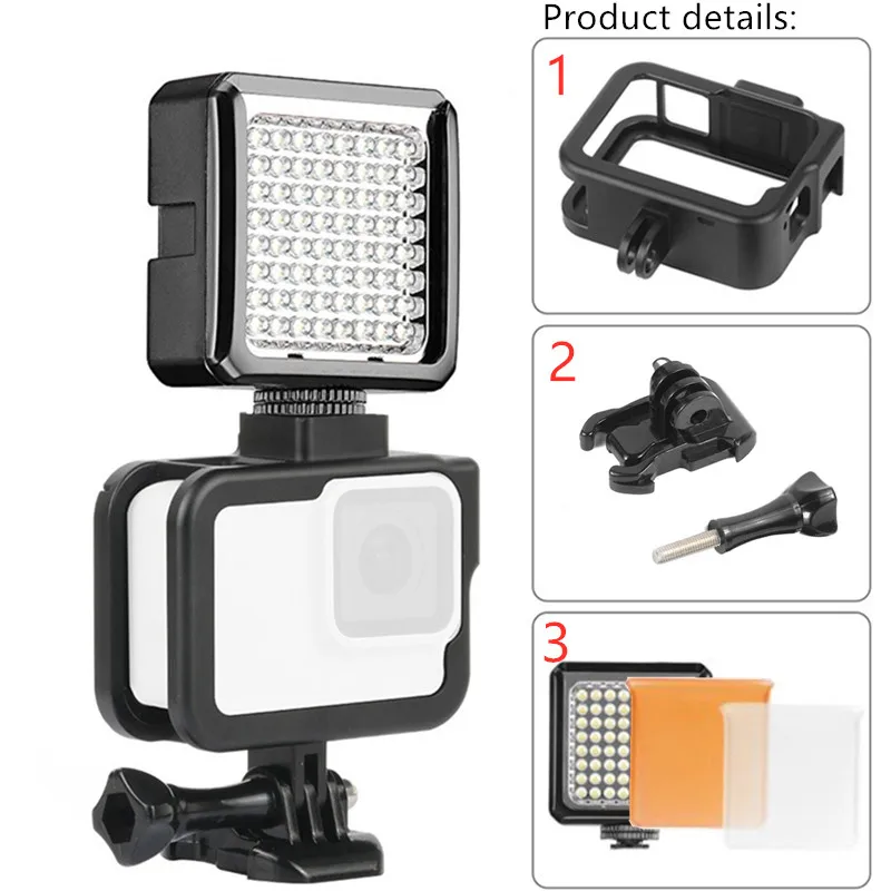 For Gopro Accessories Aluminium Housing Protect Frame Mount Action Camera 64 Led Lighting for Gopro Hero 8 Black
For Gopro Accessories Aluminium Housing Protect Frame Mount Action Camera 64 Led Lighting for Gopro Hero 8 Black