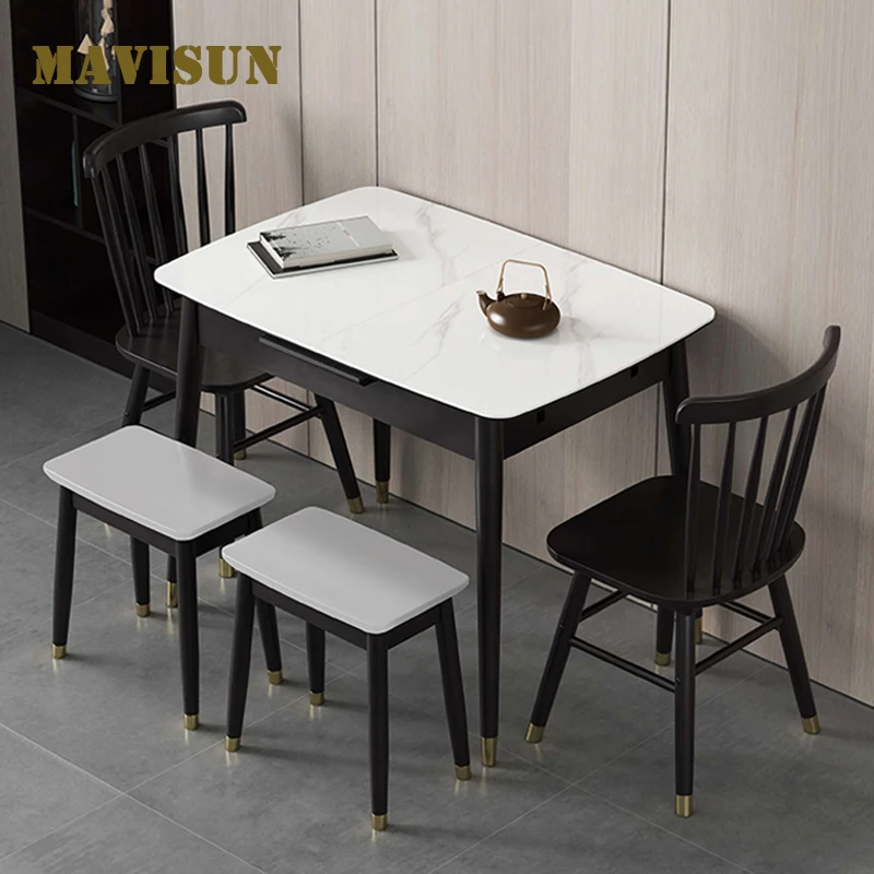 Light Luxury Small Apartment Rock Slab Stretch Dining Table And Chair Combination Solid Wood Simple Household Folding Furniture
Light Luxury Small Apartment Rock Slab Stretch Dining Table And Chair Combination Solid Wood Simple Household Folding Furniture