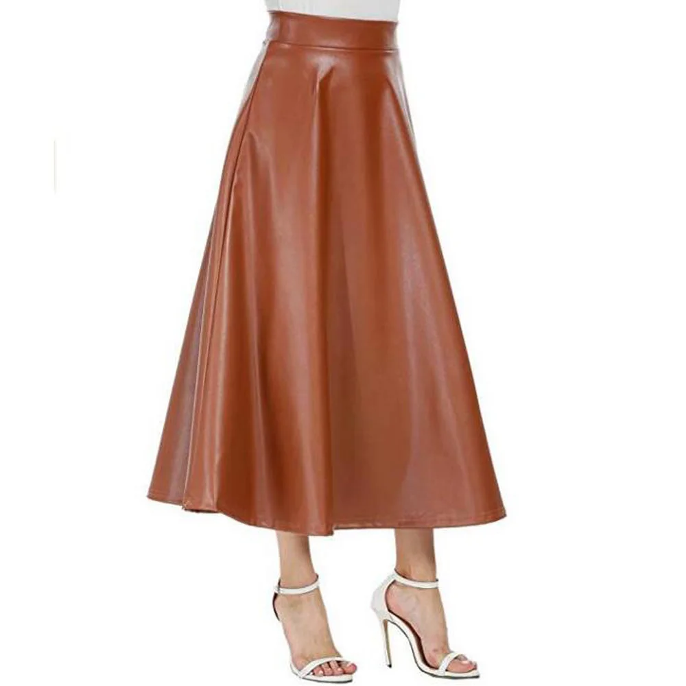 Women's Leather Skirt Black High Waist Pleated Skirts Gothic Clothes Female Casual Punk Goth PU Leather Long Maxi Skirts Faldas
Women's Leather Skirt Black High Waist Pleated Skirts Gothic Clothes Female Casual Punk Goth PU Leather Long Maxi Skirts Faldas