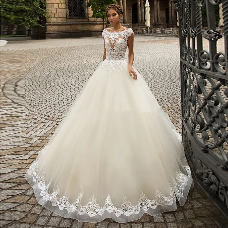 Sheer Scoop Neck Short Sleeves Wedding Dress Backless Custom Sexy Women Long Bridal Gowns Spring Robe De Mariee Formal Princess
Sheer Scoop Neck Short Sleeves Wedding Dress Backless Custom Sexy Women Long Bridal Gowns Spring Robe De Mariee Formal Princess