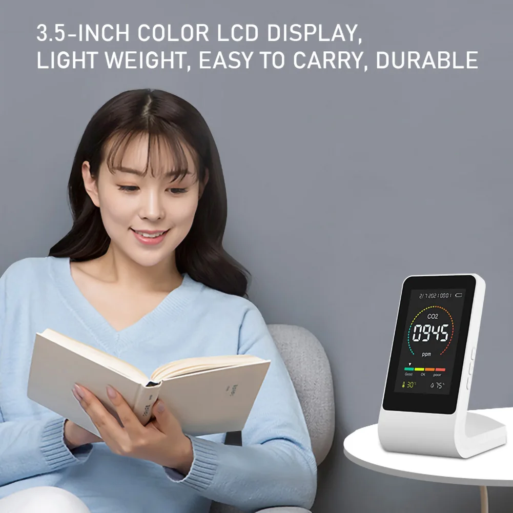 Carbon Dioxide Detector Tool Indoor Greenhouse Warehouse Temperature Humidity Air Quality Monitor CO2 TVOC Formaldehyde Detector
Carbon Dioxide Detector Tool Indoor Greenhouse Warehouse Temperature Humidity Air Quality Monitor CO2 TVOC Formaldehyde Detector