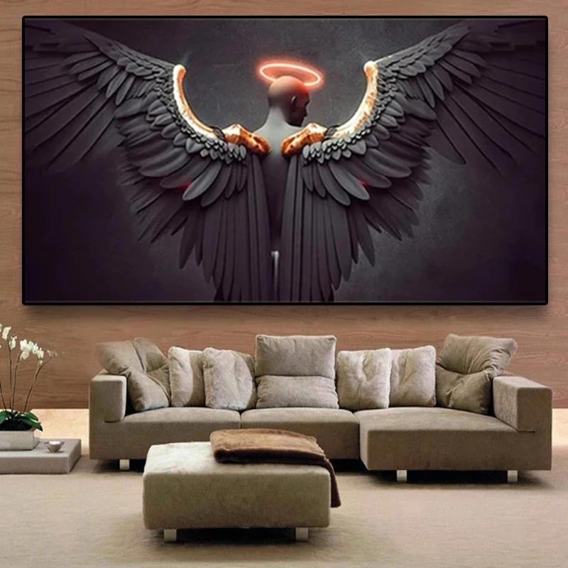Scandinavian Abstract Picture Art Canvas Painting Nude Wing Angel with Black Wings Fire Angel Poster Wall Living Room Home Decor
Scandinavian Abstract Picture Art Canvas Painting Nude Wing Angel with Black Wings Fire Angel Poster Wall Living Room Home Decor