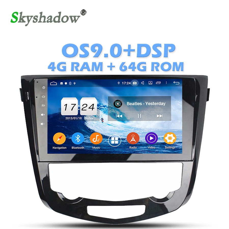 Автомобильный DVD плеер IPS DSP Android 9 0 4 Гб ОЗУ 64 ПЗУ Wi Fi 4G Bluetooth RDS радио GPS карта для Nissan