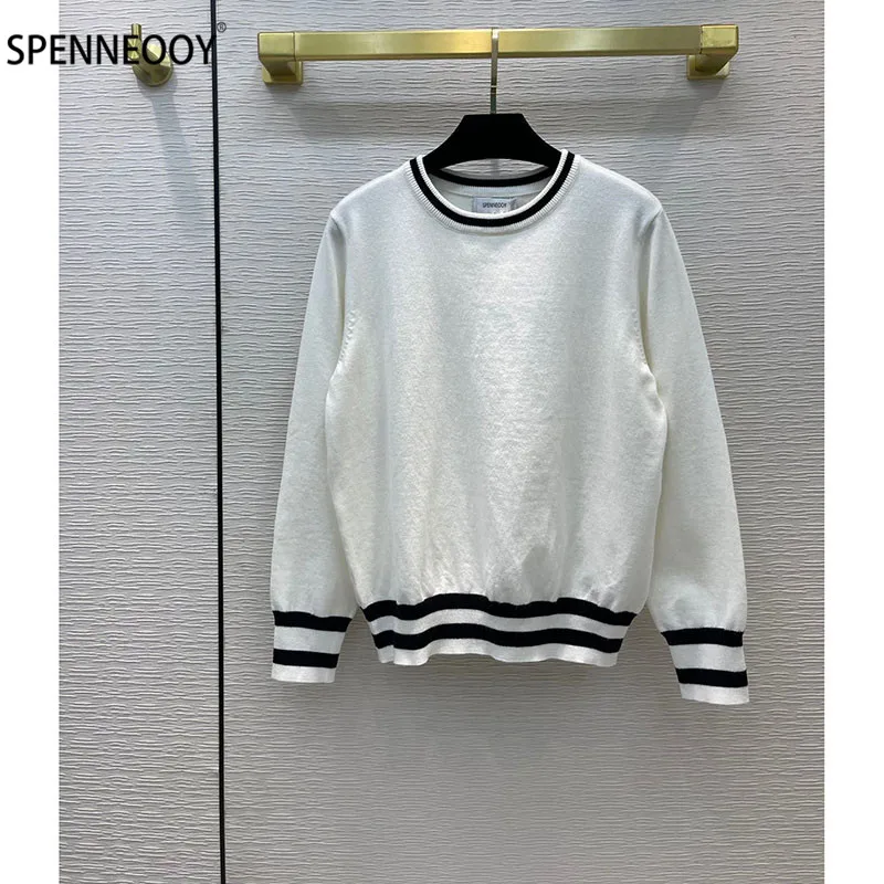 SPENNEOOY Designer Brand Autumn Winter Black White Knitting Pullover Women Long Sleeve Letter Embroidery Sweater Jumper
SPENNEOOY Designer Brand Autumn Winter Black White Knitting Pullover Women Long Sleeve Letter Embroidery Sweater Jumper