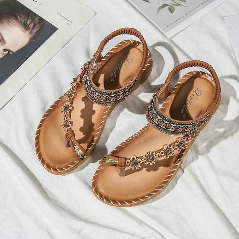 Non-Slip Women's Sandals Summer Shoes For Women Flowers Sandals Crystal Decoration Ladies Shoes Elastic Band Sandals For Women 
Non-Slip Women's Sandals Summer Shoes For Women Flowers Sandals Crystal Decoration Ladies Shoes Elastic Band Sandals For Women
