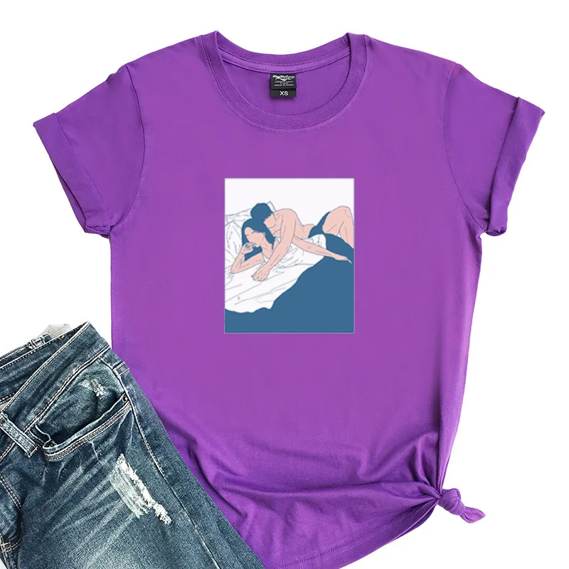 New Fashion T shirt Woman Spring Summer Couple Print Short Sleeve O Neck Cotton Women Top Slim Fit Soft Women Tshirt
New Fashion T shirt Woman Spring Summer Couple Print Short Sleeve O Neck Cotton Women Top Slim Fit Soft Women Tshirt