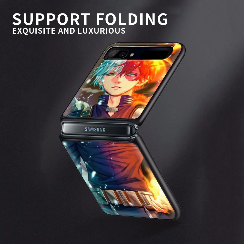 Shoto Todoroki Smartphone Shell for Samsung Galaxy Z Flip Caso Soft Shell Black Fundas TPU Coque Silicone Case
