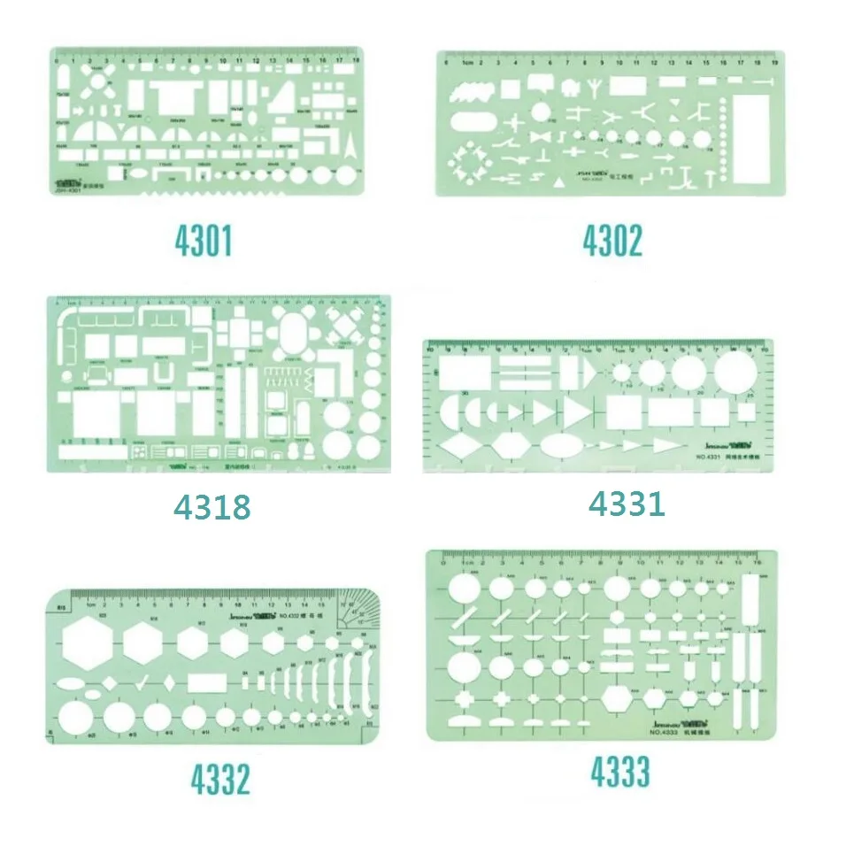 Drawing Templates Ruler for Furniture,Power Engineering,Interior Design,Nut Design, No.4301/4302/4318/4331/4332/4333
Drawing Templates Ruler for Furniture,Power Engineering,Interior Design,Nut Design, No.4301/4302/4318/4331/4332/4333