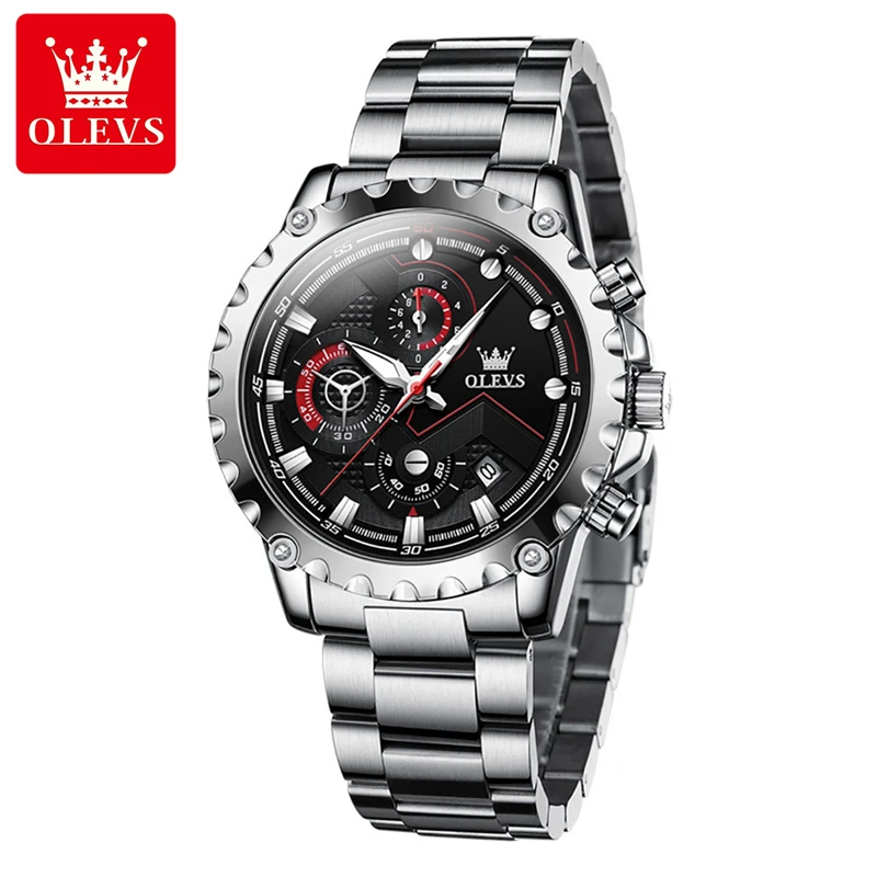 OLEVS Men's Business Watch Stainless Steel Multifunction Quartz Watch Chronograph Waterproof Sports Personality Mens Watches
OLEVS Men's Business Watch Stainless Steel Multifunction Quartz Watch Chronograph Waterproof Sports Personality Mens Watches