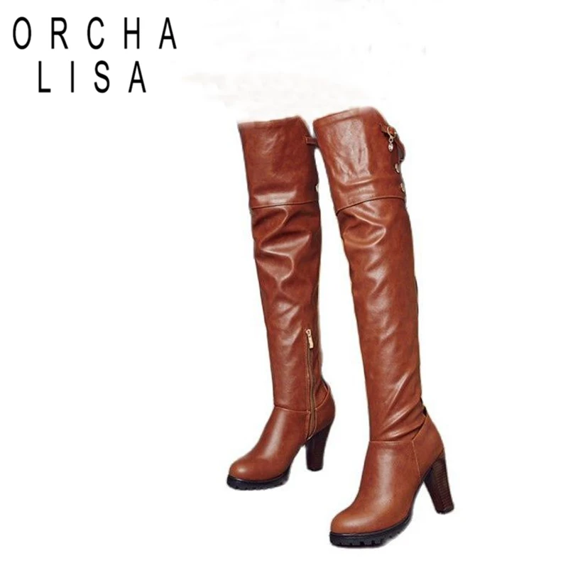 ORCHALISA Woman Over-Knee High Boots Round Toe Block Heel Knee high bootsZipper Charm Plus Size 33-45 Mature Winter S2675
ORCHALISA Woman Over-Knee High Boots Round Toe Block Heel Knee high bootsZipper Charm Plus Size 33-45 Mature Winter S2675