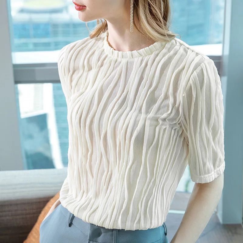 Summer T-Shirts Women Sexy French Folds Style Elegant Fashion 2021 New INS Slim Casual Female Blouse Mid Sleeve Tees C2457
Summer T-Shirts Women Sexy French Folds Style Elegant Fashion 2021 New INS Slim Casual Female Blouse Mid Sleeve Tees C2457