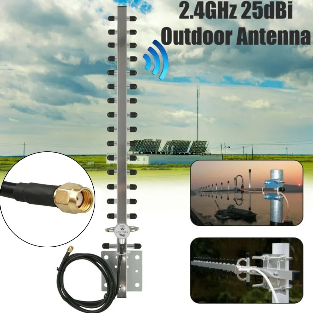 RP-SMA 2,4 GHz WiFi Yagi антенна 25dBi RP SMA разъем, наружная беспроводная антенна Yagi, направленный усилитель кабеля
RP-SMA 2,4 GHz WiFi Yagi антенна 25dBi RP SMA разъем, наружная беспроводная антенна Yagi, направленный усилитель кабеля