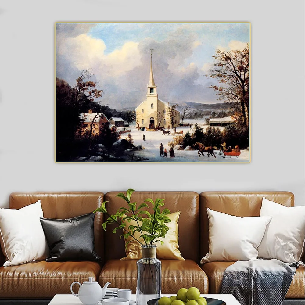 George Henry Durrie "Going to Church" Canvas Oil Painting Aesthetics Picture Backdrop Hanging Decor Home Living Room Decoration
George Henry Durrie "Going to Church" Canvas Oil Painting Aesthetics Picture Backdrop Hanging Decor Home Living Room Decoration
