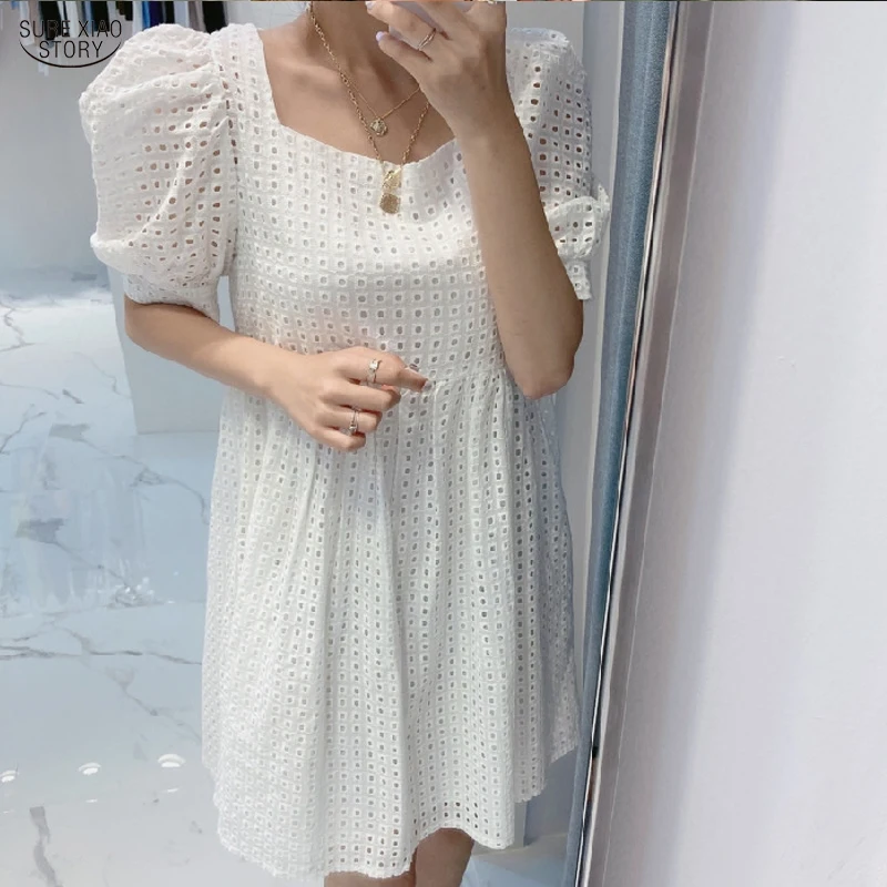 Korean Chic Square Collar White Dress Women Summer 2022 Hollow Puff Sleeve Mini Dress Fashion A-Line Loose Vestidos 15196
Korean Chic Square Collar White Dress Women Summer 2022 Hollow Puff Sleeve Mini Dress Fashion A-Line Loose Vestidos 15196