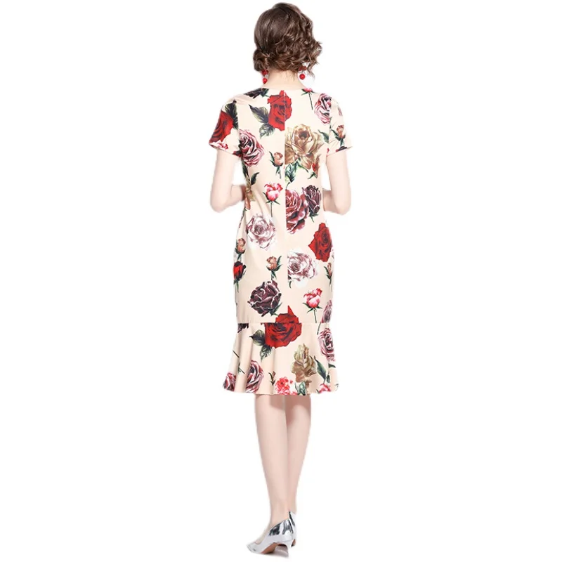 New 2021 Summer Short Sleeve Women Dress Fashion Casual Print Chinese Style Vintage Party Dresses Vestidos 
New 2021 Summer Short Sleeve Women Dress Fashion Casual Print Chinese Style Vintage Party Dresses Vestidos