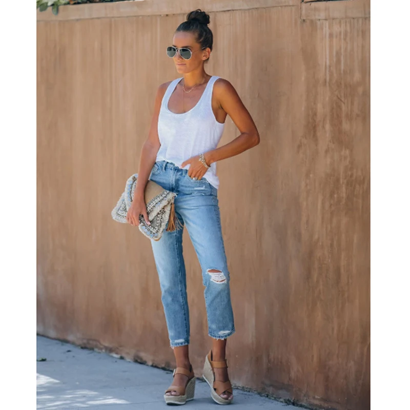 Women High Waist Ripped Denim Jeans Femme Skinny Pencil Pants Jean Hole Ripped Denim Jeans Casual Stretch Skinny Trousers Jeans
Women High Waist Ripped Denim Jeans Femme Skinny Pencil Pants Jean Hole Ripped Denim Jeans Casual Stretch Skinny Trousers Jeans