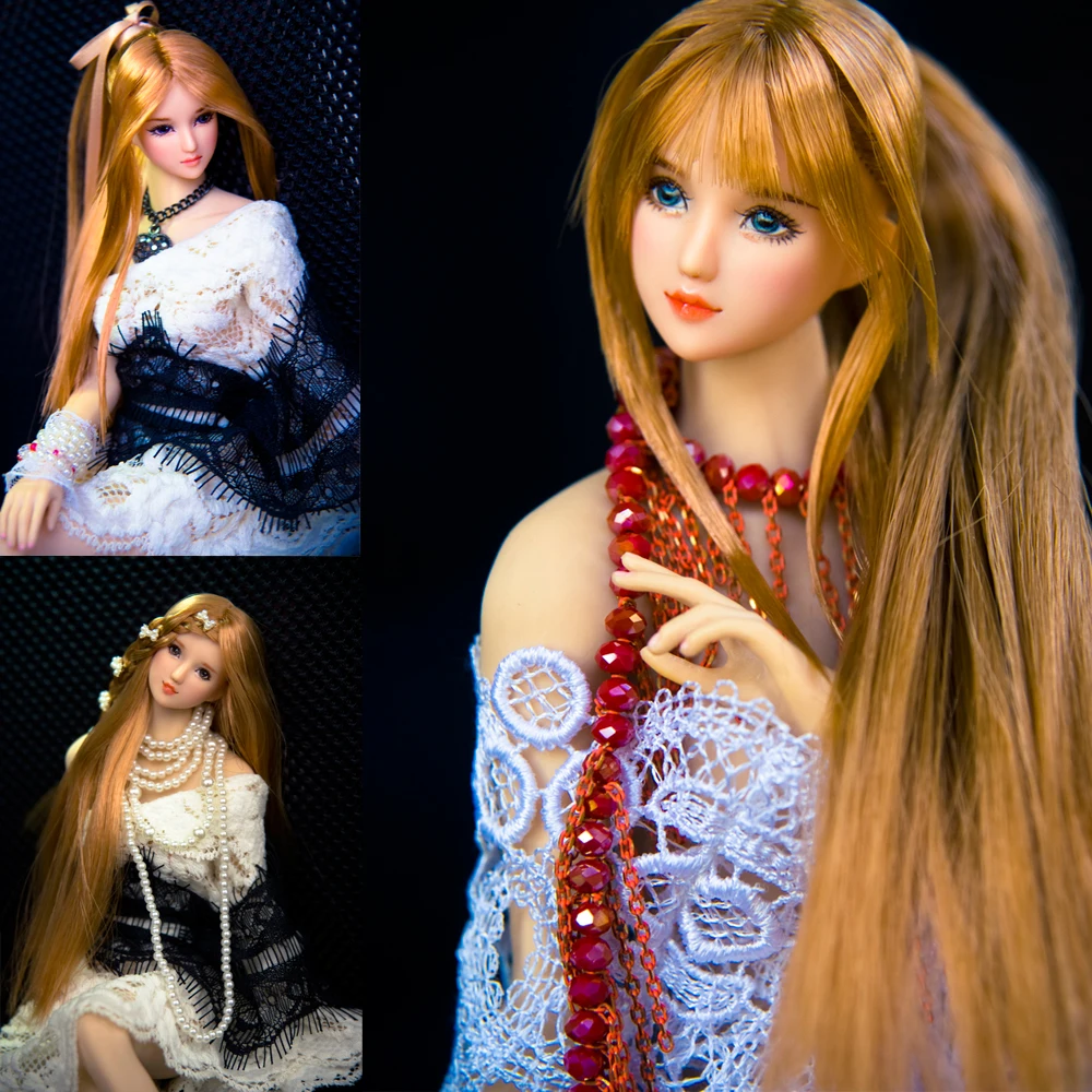 

1/6 женская голова Лепка квадратный элемент OB027 девочка розовые волосы Nihon Junjo Kenji плотная модель подходит для 12 дюймов Женская фигурка тела