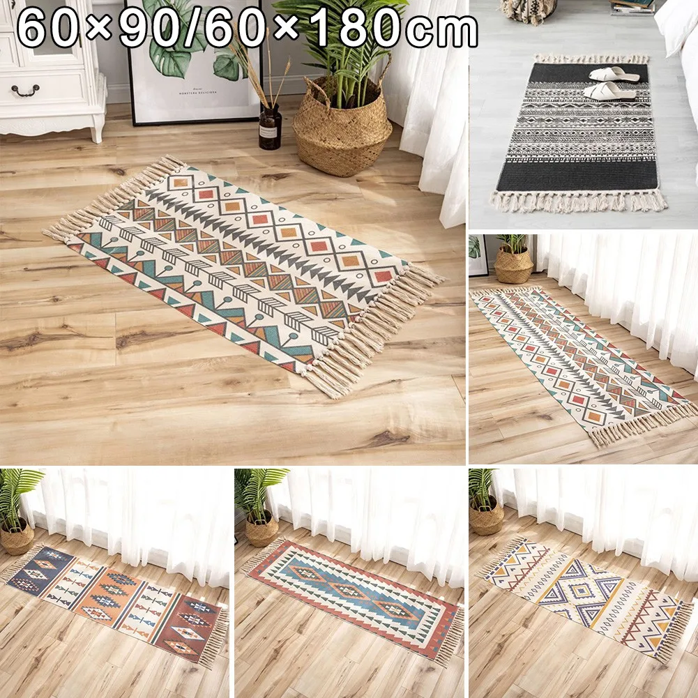 Bohemia Ethnic Style Cotton Linen Soft Carpet Handmade Tassel Rug Living Room Bedside Floor Mat Pad Carpet Home Decoration
Bohemia Ethnic Style Cotton Linen Soft Carpet Handmade Tassel Rug Living Room Bedside Floor Mat Pad Carpet Home Decoration