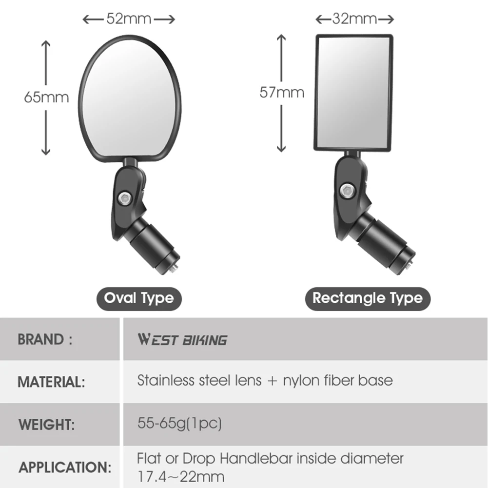 Bicycle Bar End Mirror 360 Rotating MTB Mountain Bike Rearview Rear View Mirror Cycling Accessories for WEST BIKING
Bicycle Bar End Mirror 360 Rotating MTB Mountain Bike Rearview Rear View Mirror Cycling Accessories for WEST BIKING