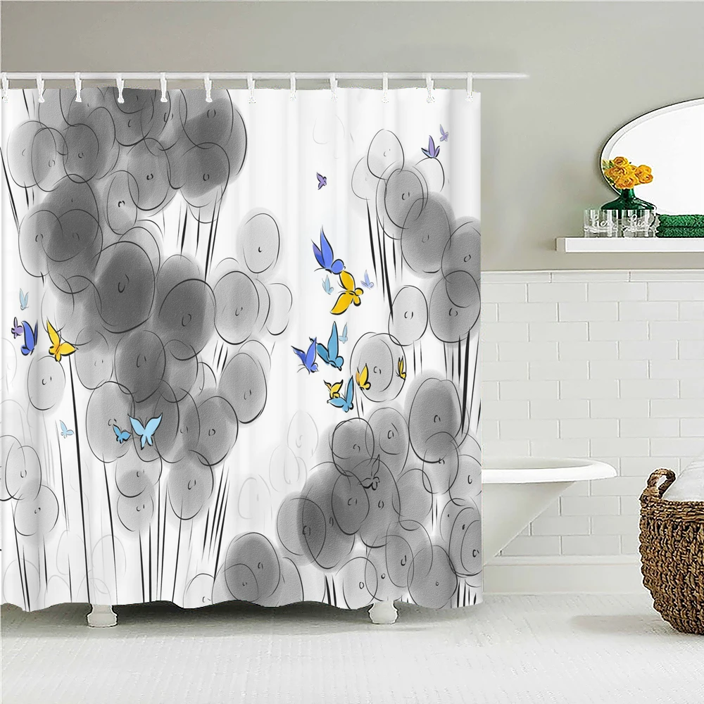 Chinese style ink painting flowers butterfly artistic conception simple shower curtain bathroom layout home decoration
Chinese style ink painting flowers butterfly artistic conception simple shower curtain bathroom layout home decoration