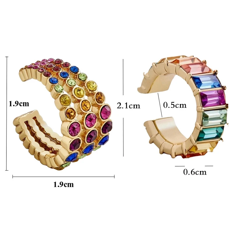Earrings Elegant Ear Cuff Crystal Earrings Multicolor Earring Vintage Temperament Glass Drill C-Shape For Women
Earrings Elegant Ear Cuff Crystal Earrings Multicolor Earring Vintage Temperament Glass Drill C-Shape For Women