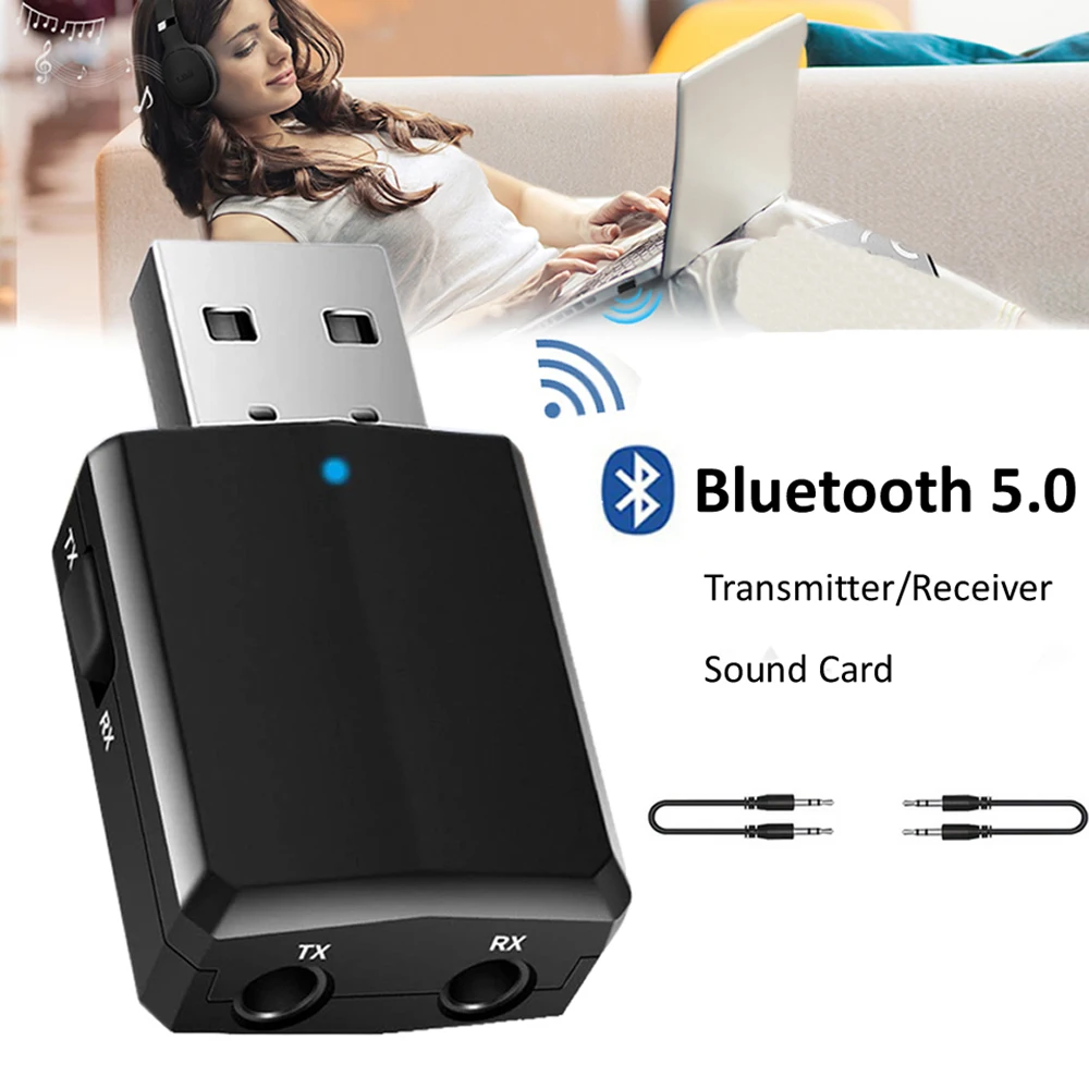 USB Bluetooth 5.0 Transmitter Receiver 3 in 1 EDR Adapter 3.5mm AUX for TV PC Headphones Home Stereo Car Audio
USB Bluetooth 5.0 Transmitter Receiver 3 in 1 EDR Adapter 3.5mm AUX for TV PC Headphones Home Stereo Car Audio