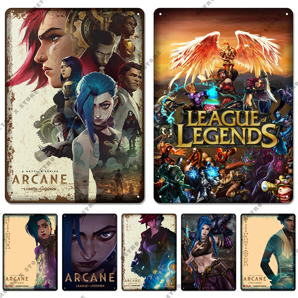Arcane League of Legends Tv Tin Sign Game Characters Jinx Metal Posterl Wall Art Plaque Home Decor for Game Room Internet Cafe
Arcane League of Legends Tv Tin Sign Game Characters Jinx Metal Posterl Wall Art Plaque Home Decor for Game Room Internet Cafe