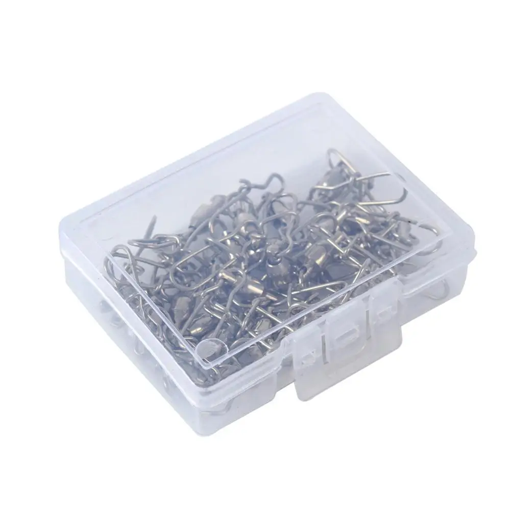 25pcs/set Fishing Connector Swivels Interlock Pin Snap 0/1/2/3/4/5/6# Rolling Swivel Fishing Hook Accessories Tackle Kit Box
25pcs/set Fishing Connector Swivels Interlock Pin Snap 0/1/2/3/4/5/6# Rolling Swivel Fishing Hook Accessories Tackle Kit Box