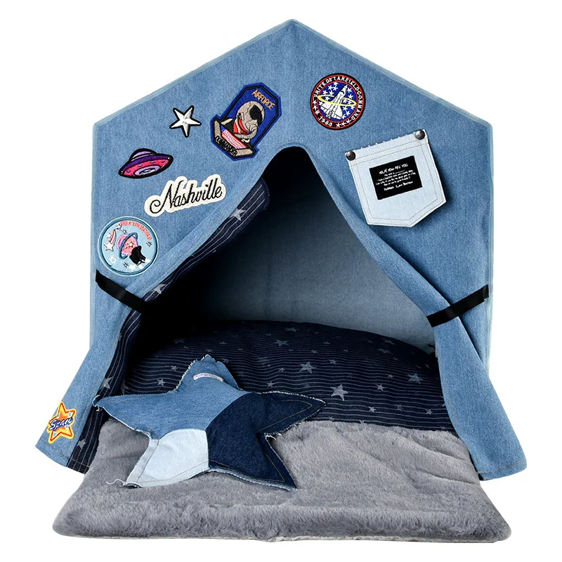 Pet Dog&Cat Cotton Tent Furniture House Denim Fabrics,Soft Dog Bed Tent For Small Dogs To Medium Dog,Dog Cat Denim Fabric House.
Pet Dog&Cat Cotton Tent Furniture House Denim Fabrics,Soft Dog Bed Tent For Small Dogs To Medium Dog,Dog Cat Denim Fabric House.