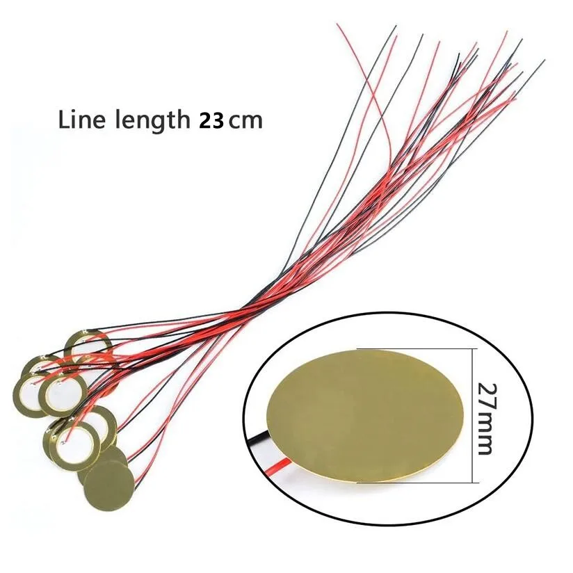 12Pcs 27mm Piezo Discs With Leads Mic Acoustic Loudspeaker Guitar Pickup Piezo Elements Buzzer Sounder Sensor Trigger Drum Disc
12Pcs 27mm Piezo Discs With Leads Mic Acoustic Loudspeaker Guitar Pickup Piezo Elements Buzzer Sounder Sensor Trigger Drum Disc