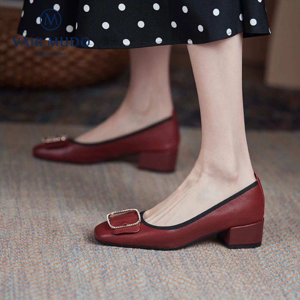 VAIR MUDO Women Pumps Shoes Low Heels Mary Janes Spring Autumn Round Toe Comfortable Elegant Shoes Metal Decoration Solid D247L
VAIR MUDO Women Pumps Shoes Low Heels Mary Janes Spring Autumn Round Toe Comfortable Elegant Shoes Metal Decoration Solid D247L