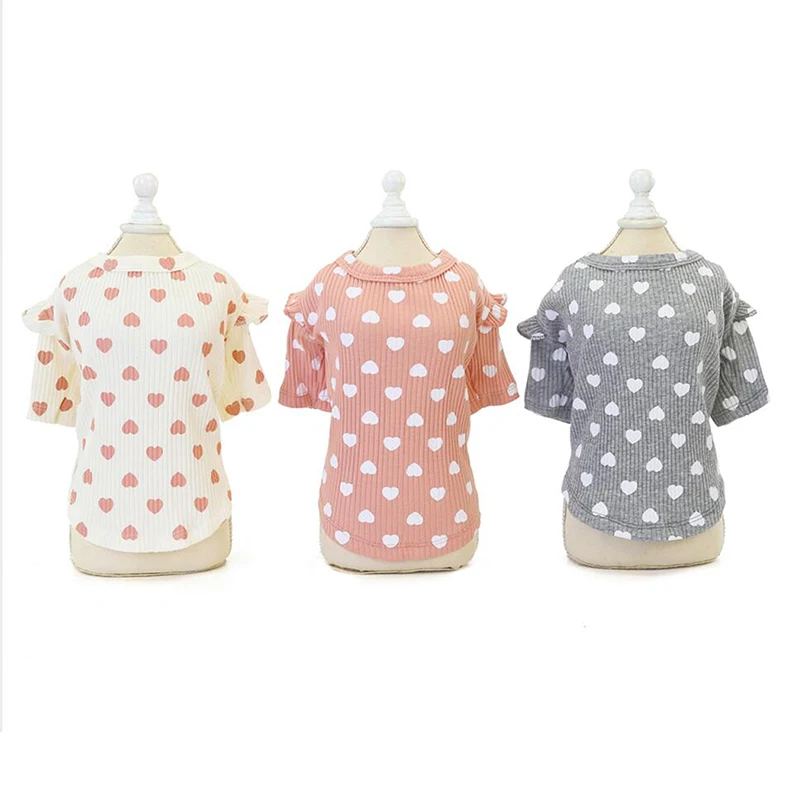 Pink White Gray Cotton Pet Clothes Warm Hoodies Tshirt Heart Pattern O-neck Lace Short Sleeve Sweater Sweatshirt For Small Dogs
Pink White Gray Cotton Pet Clothes Warm Hoodies Tshirt Heart Pattern O-neck Lace Short Sleeve Sweater Sweatshirt For Small Dogs