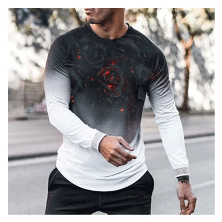 2021 New Spring And Summer Fashion Men's Printed Slim Bottoming Shirt Trend Men's T-shirt With Round Neck Pullover
2021 New Spring And Summer Fashion Men's Printed Slim Bottoming Shirt Trend Men's T-shirt With Round Neck Pullover