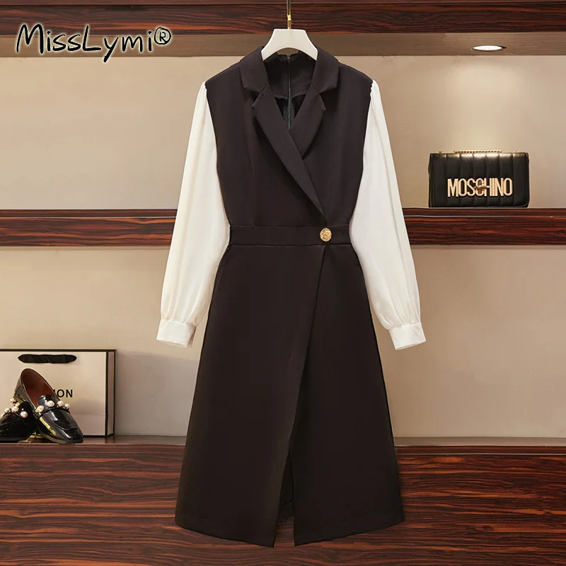 Large Size Women Korean Blazer Dress Autumn 2022 Notched Collar Long Sleeve High Waist Elegant Office Ladies A-Line Dresses
Large Size Women Korean Blazer Dress Autumn 2022 Notched Collar Long Sleeve High Waist Elegant Office Ladies A-Line Dresses